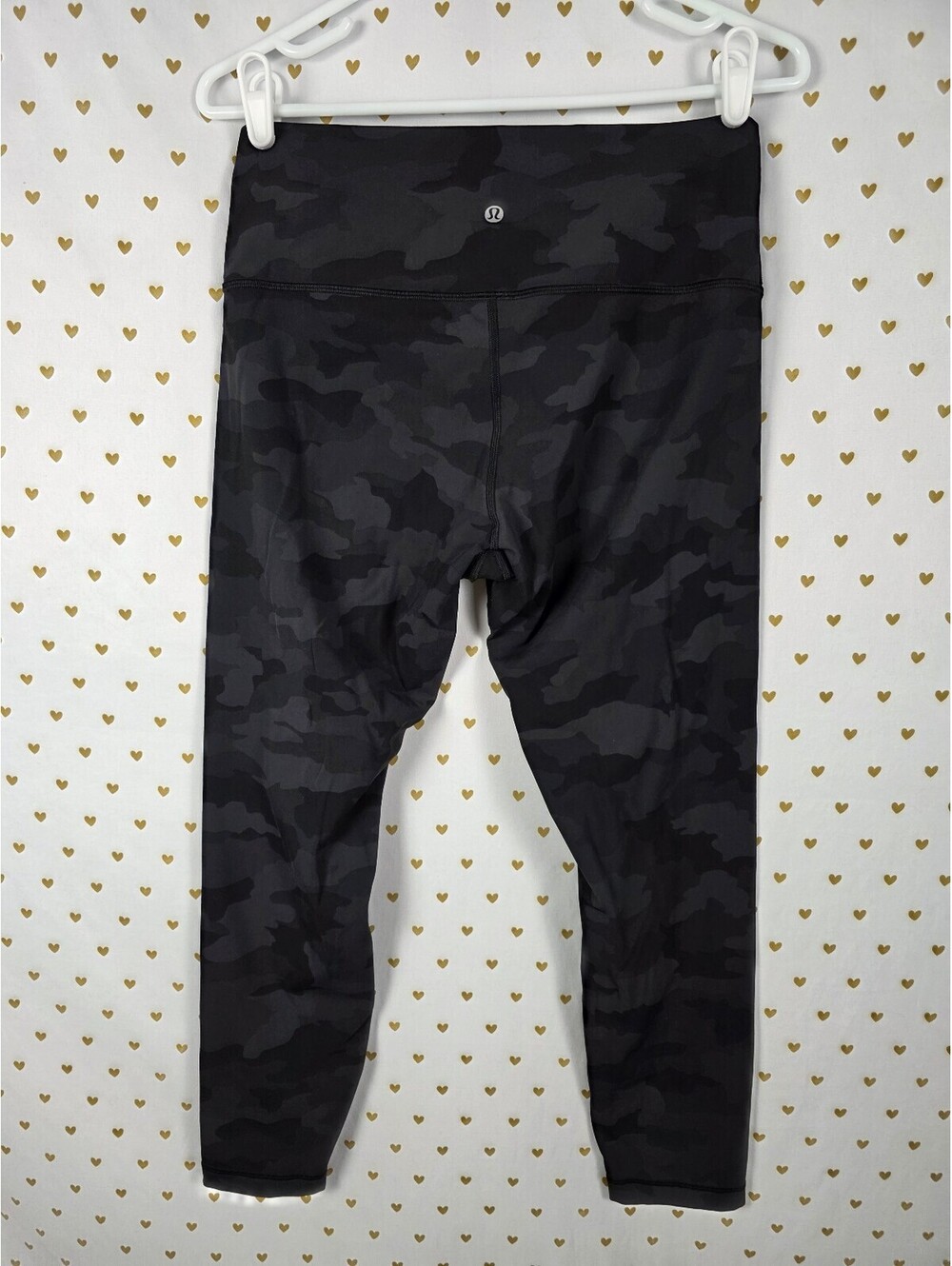 Lululemon Wunder Under HR Crop Leggings Incognito Camo Multi Grey Size 10